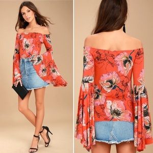 FREE PEOPLE - Birds of Paradise Top (coral/orange)